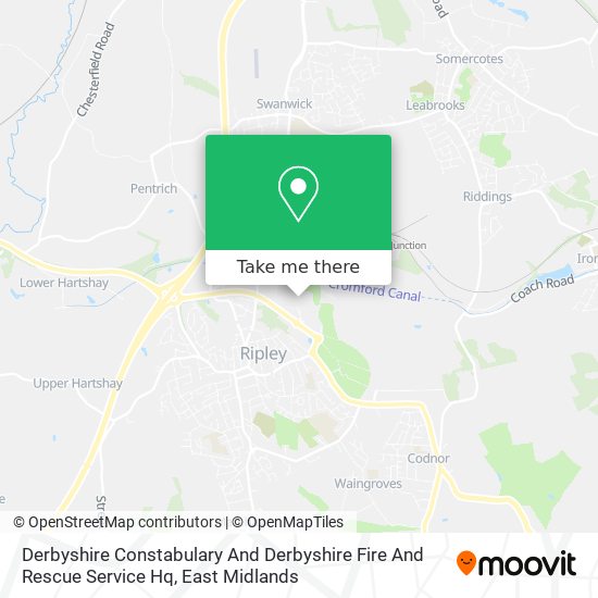 Derbyshire Constabulary And Derbyshire Fire And Rescue Service Hq map