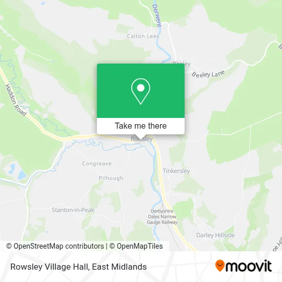 Rowsley Village Hall map