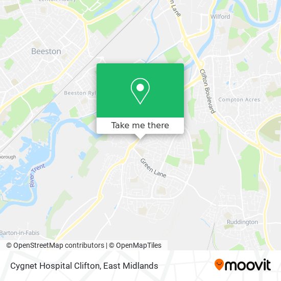 Cygnet Hospital Clifton map