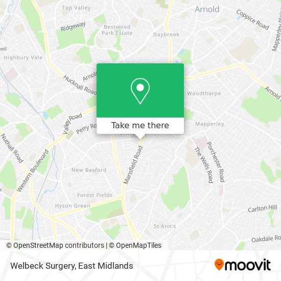 Welbeck Surgery map