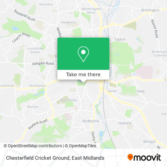 Chesterfield Cricket Ground map