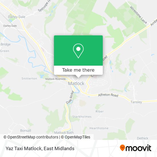 Yaz Taxi Matlock map