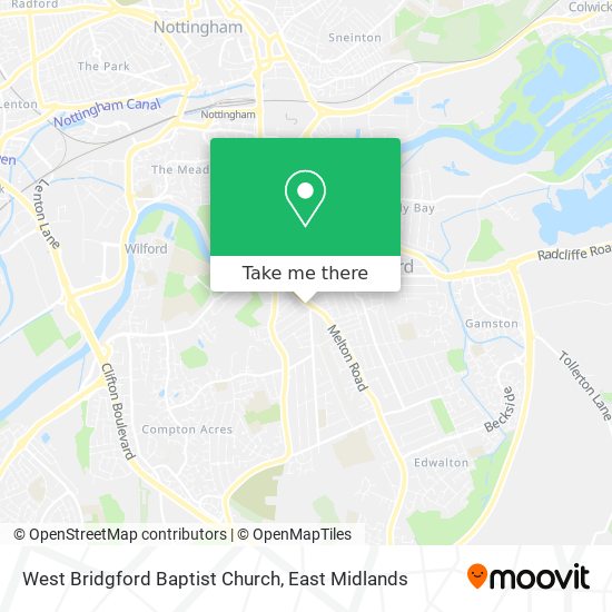 West Bridgford Baptist Church map