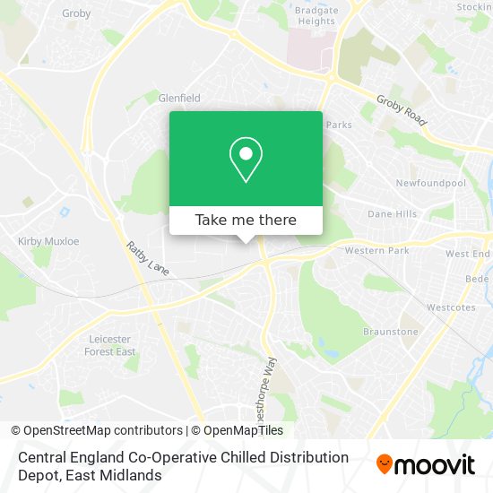 Central England Co-Operative Chilled Distribution Depot map