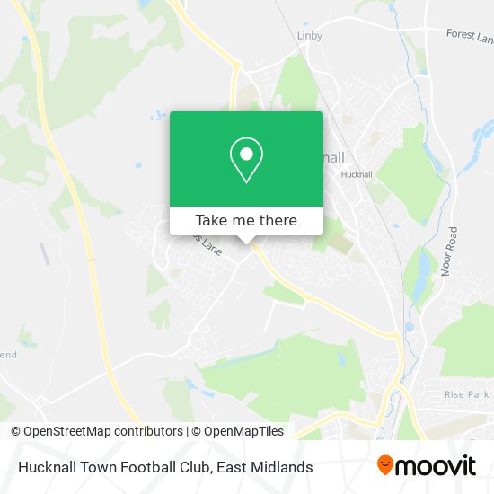 Hucknall Town Football Club map