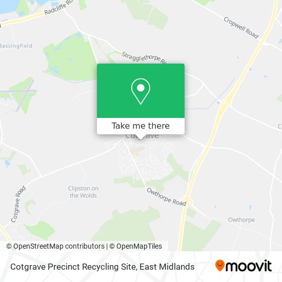 Cotgrave Precinct Recycling Site map