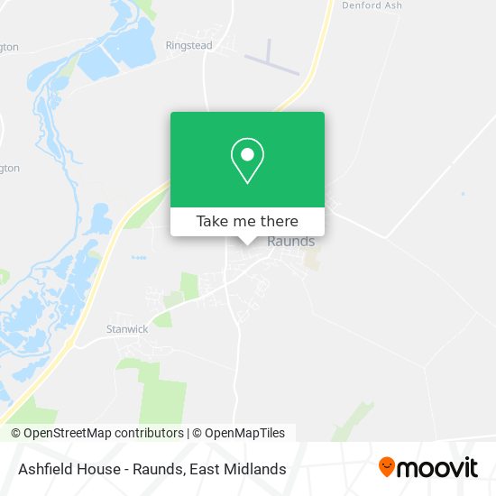 Ashfield House - Raunds map