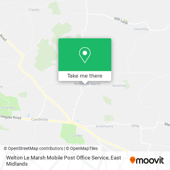 Welton Le Marsh Mobile Post Office Service map