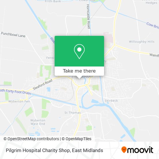 Pilgrim Hospital Charity Shop map