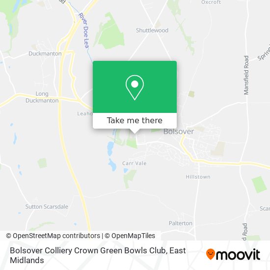 Bolsover Colliery Crown Green Bowls Club map