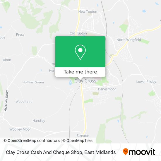 Clay Cross Cash And Cheque Shop map