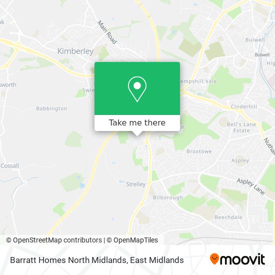 Barratt Homes North Midlands map