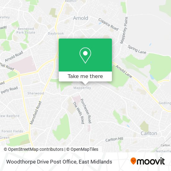 Woodthorpe Drive Post Office map