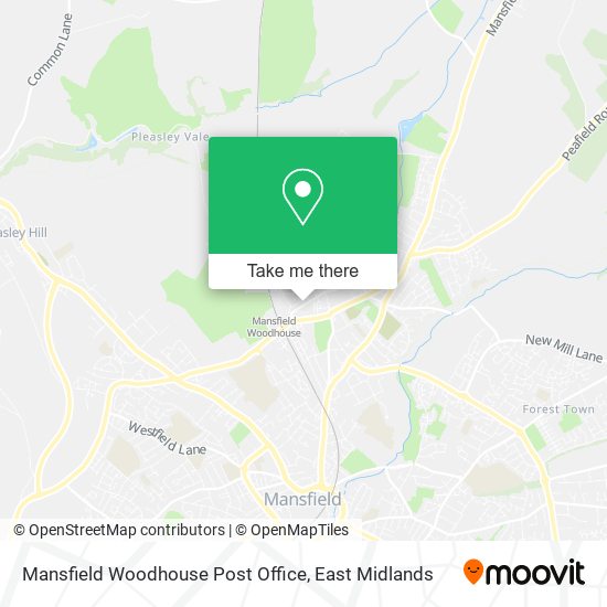 Mansfield Woodhouse Post Office map
