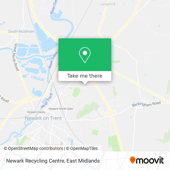 Newark Recycling Centre map