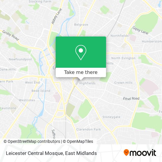 Leicester Central Mosque map