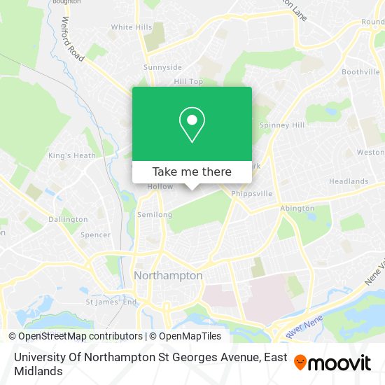 University Of Northampton St Georges Avenue map