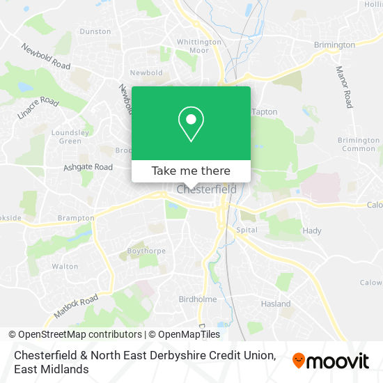 Chesterfield & North East Derbyshire Credit Union map