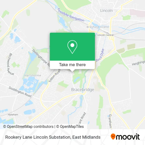 Rookery Lane Lincoln Substation map