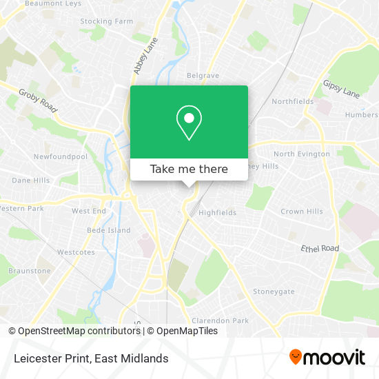 Leicester Print map