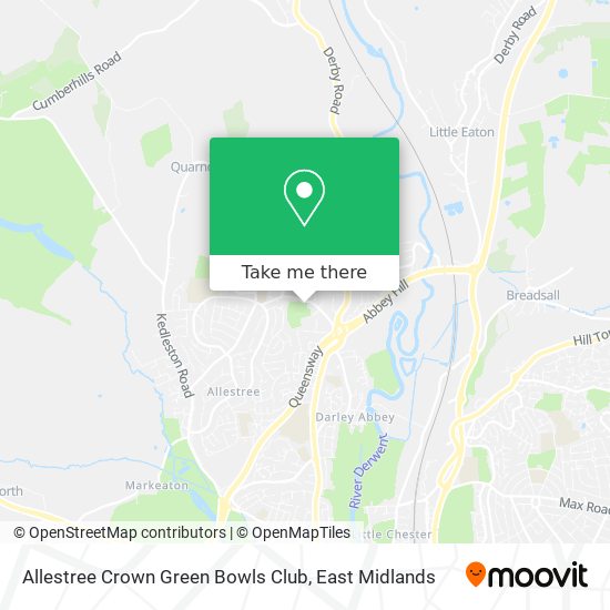 Allestree Crown Green Bowls Club map