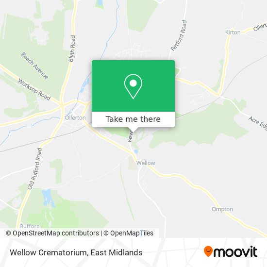 Wellow Crematorium map