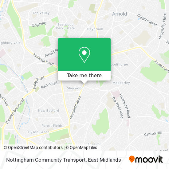 Nottingham Community Transport map