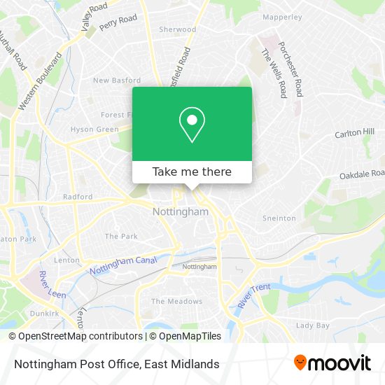 Nottingham Post Office map