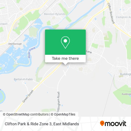 Clifton Park & Ride Zone 3 map