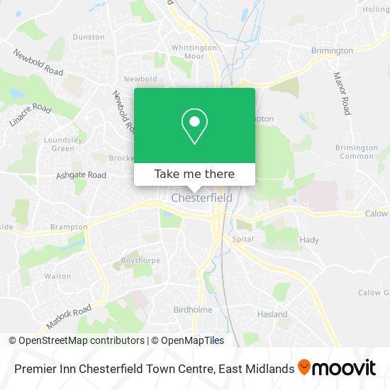 Premier Inn Chesterfield Town Centre map