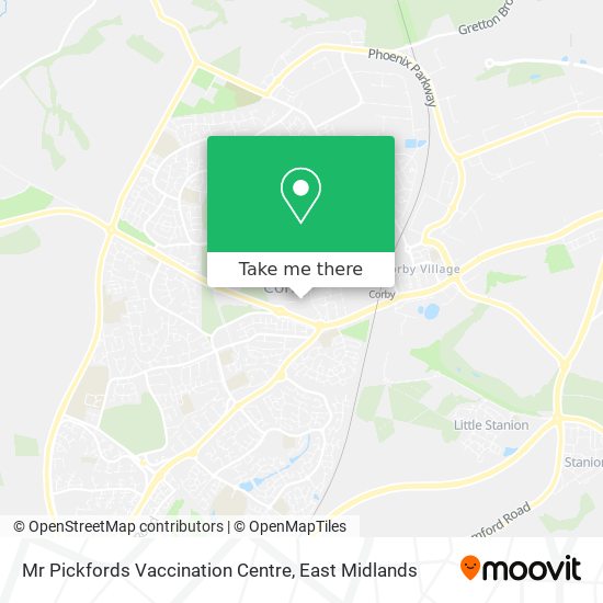Mr Pickfords Vaccination Centre map