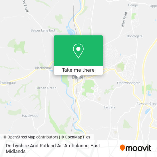 Derbyshire And Rutland Air Ambulance map