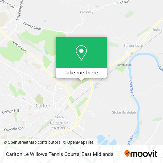 Carlton Le Willows Tennis Courts map