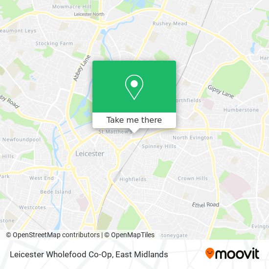 Leicester Wholefood Co-Op map