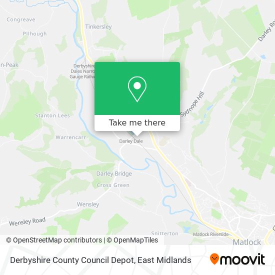Derbyshire County Council Depot map