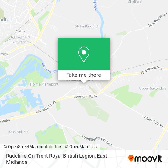 Radcliffe-On-Trent Royal British Legion map