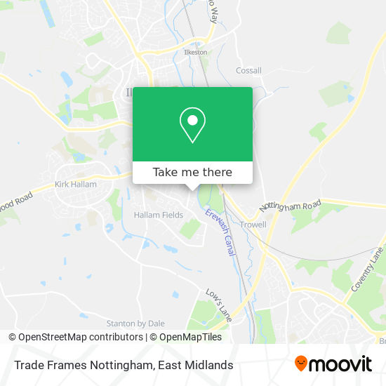 Trade Frames Nottingham map