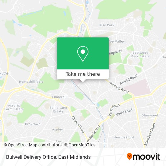 Bulwell Delivery Office map