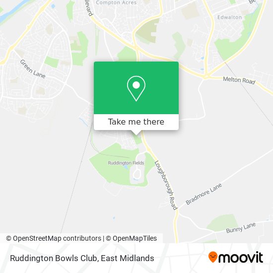 Ruddington Bowls Club map