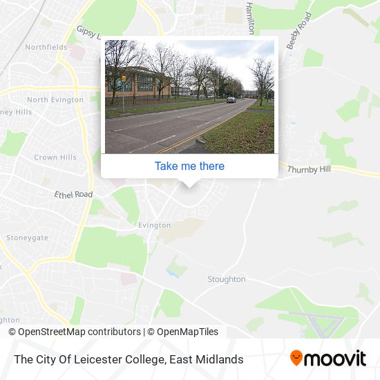 The City Of Leicester College map