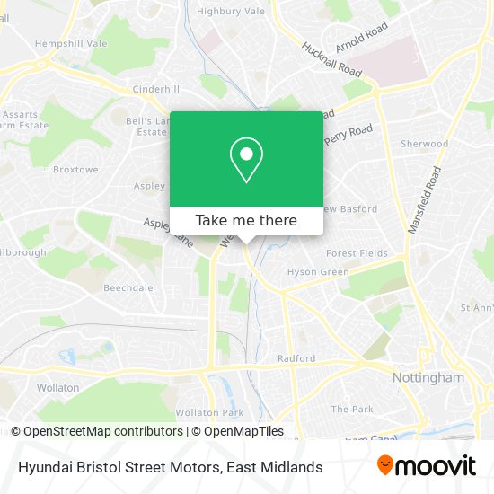 Hyundai Bristol Street Motors map