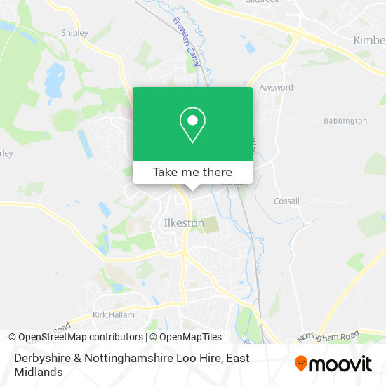 Derbyshire & Nottinghamshire Loo Hire map