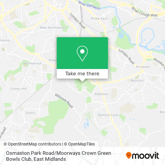 Osmaston Park Road / Moorways Crown Green Bowls Club map