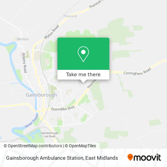 Gainsborough Ambulance Station map