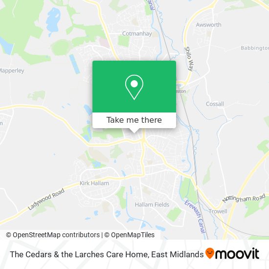 The Cedars & the Larches Care Home map