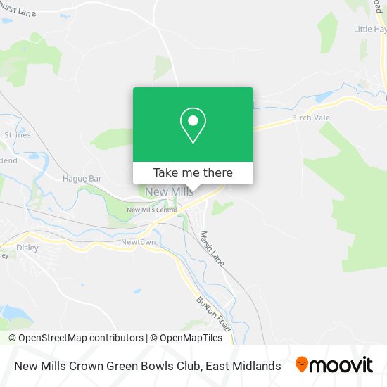 New Mills Crown Green Bowls Club map