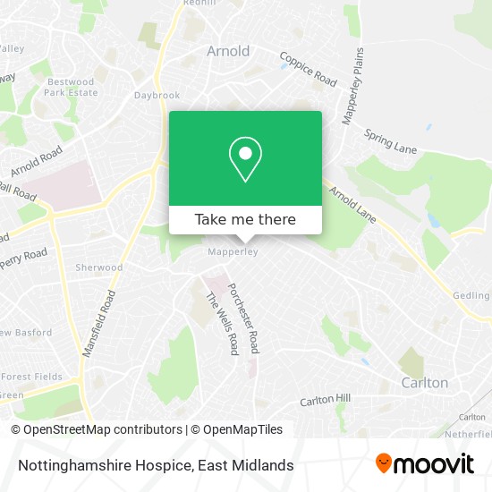 Nottinghamshire Hospice map
