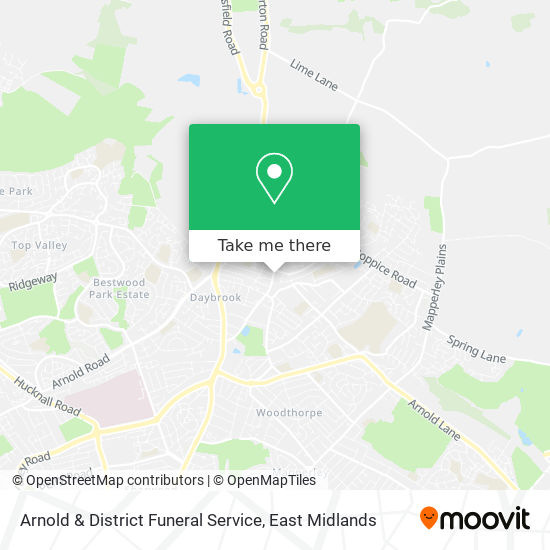 Arnold & District Funeral Service map