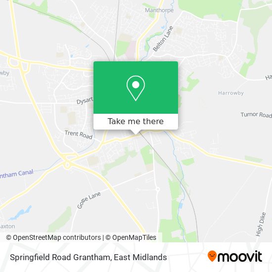 Springfield Road Grantham map