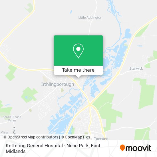 Kettering General Hospital - Nene Park map